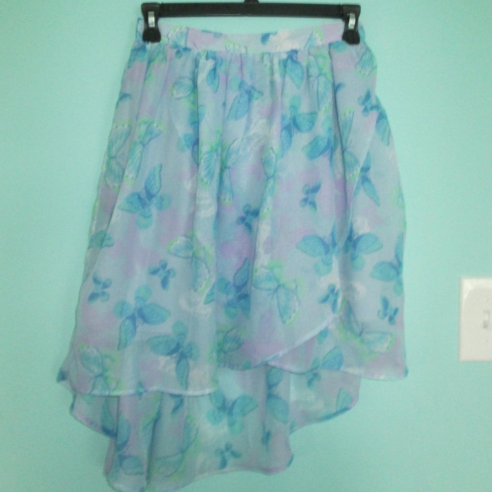 Blue, green, and purple butterfly skirt